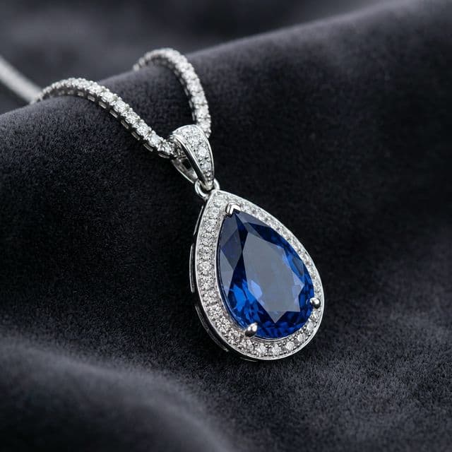 Sapphire Teardrop Pendant